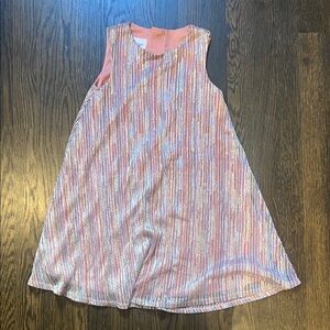 Pippa & Julie Shimmering Pink and Silver Dress - multicolored metallic - size 7
